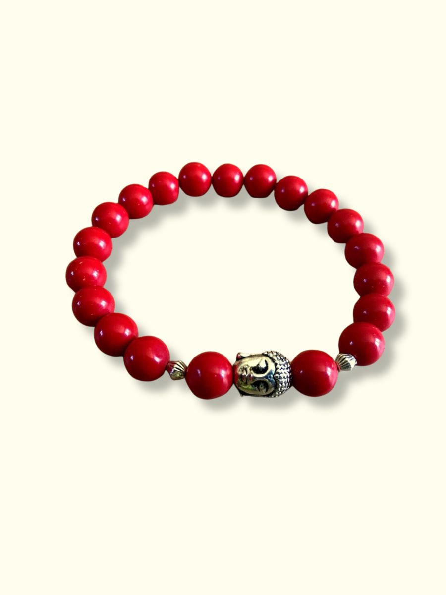 Red Coral Buddha Bracelet