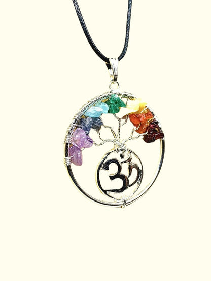 Om Symbol 7 Chakra Pendant Necklace