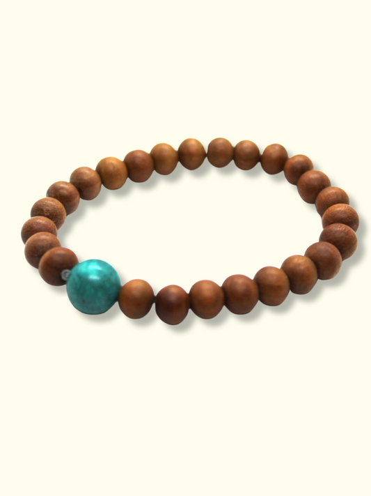 Sandalwood Turquoise buddha Bracelet