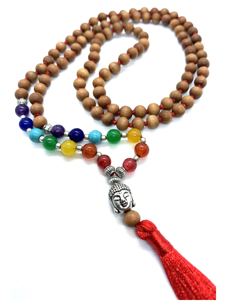 7 Chakra Sandalwood Tassel buddha Mala