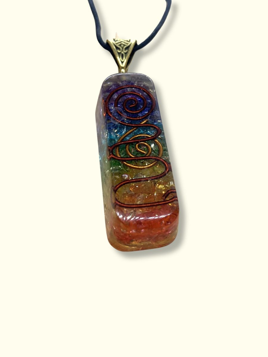 7 Chakra pendant with black cord