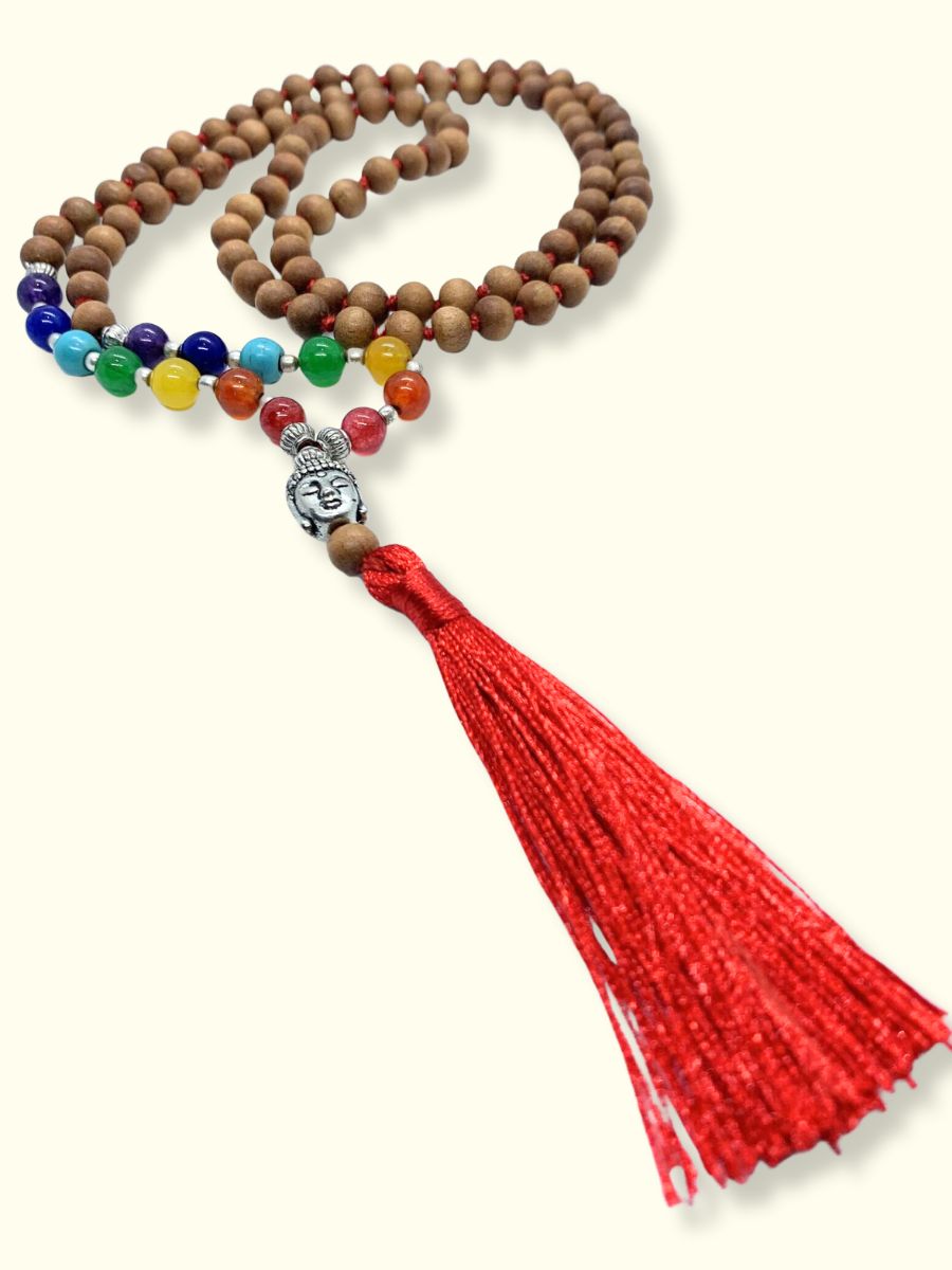 7 chakra buddha mala necklace 