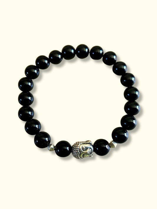 BUDDHA bracelet - Black Onyx gemstone