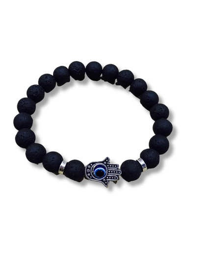 Black lava Gemstone Buddha Bracelet