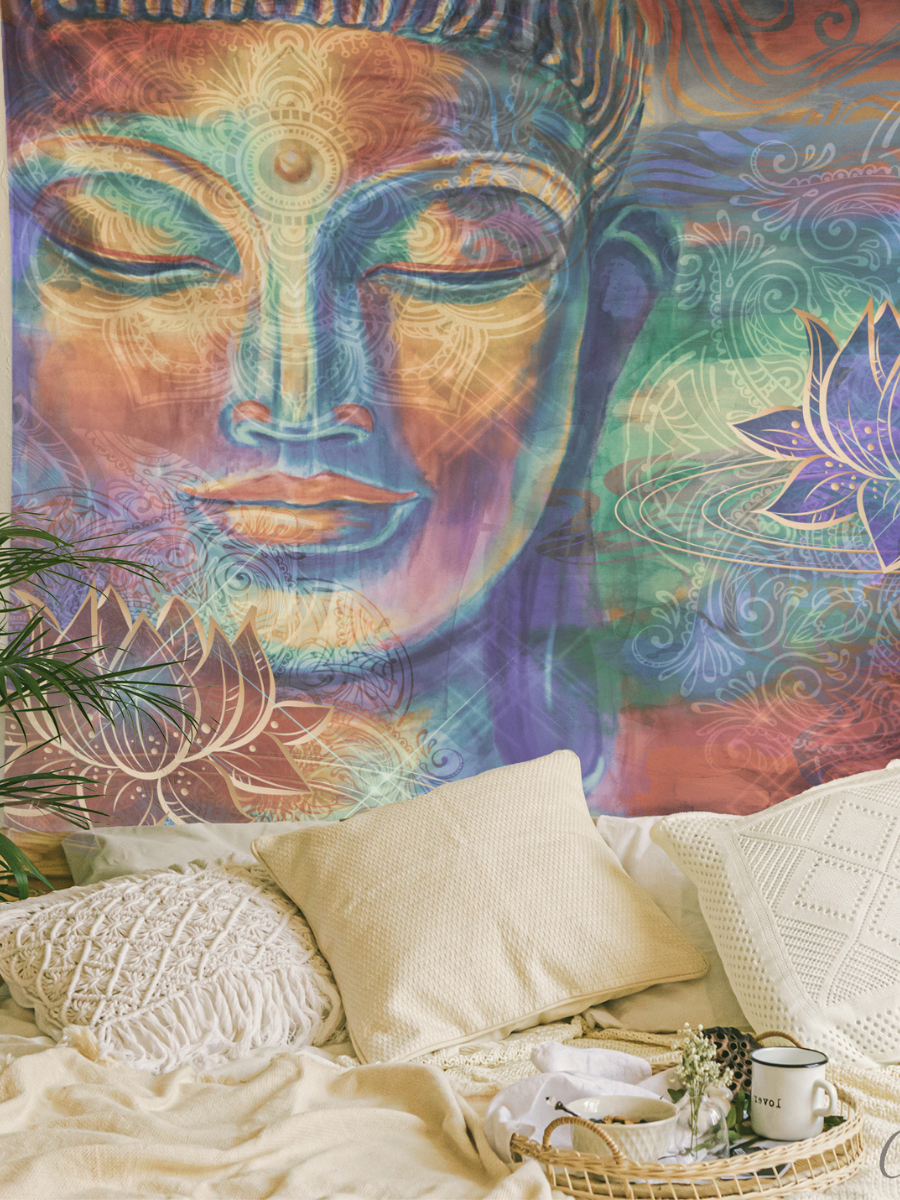 Buddha Tapestry Lotus Flower