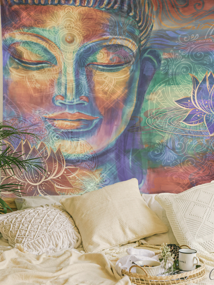 Buddha Tapestry Lotus Flower