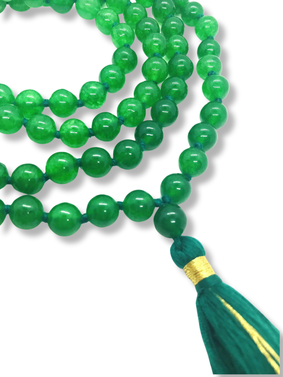 Green Jade buddha  Mala 108 beads