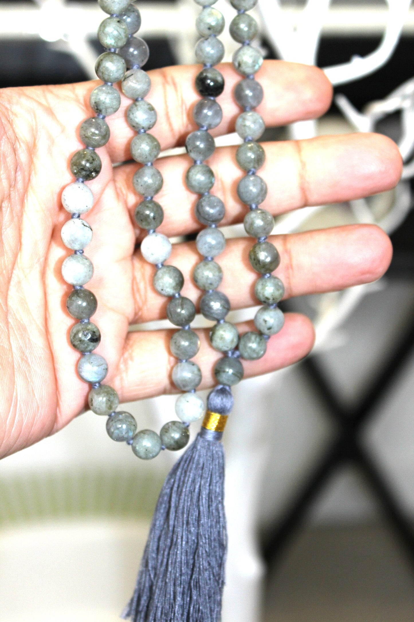 Labradorite Mala Beads Necklace