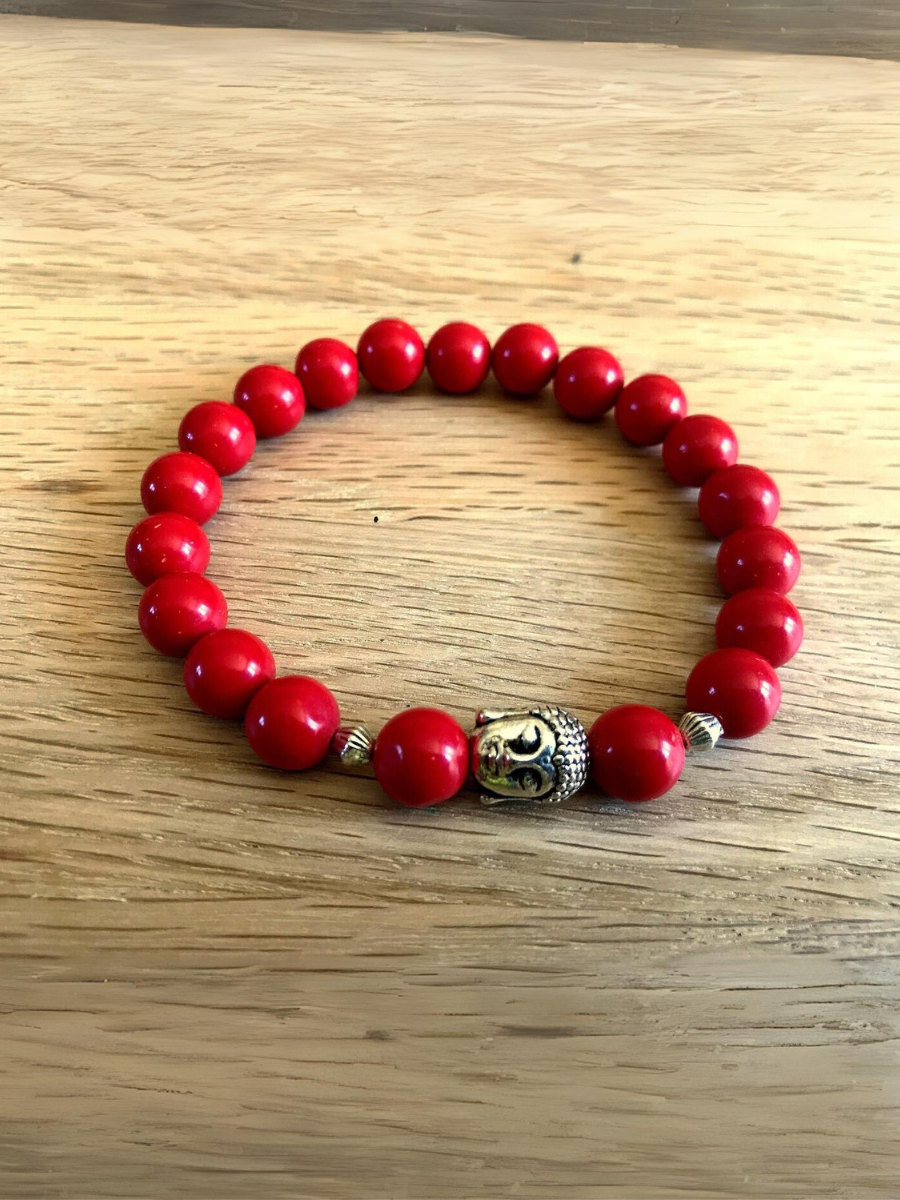 Red cORAL bUDDHA bracelet