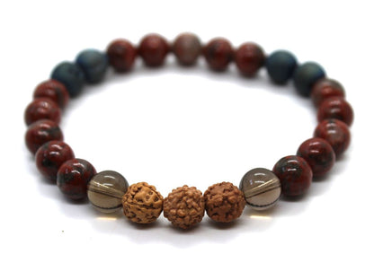 Red Jasper & Smoky Quartz Chakra Bracelet