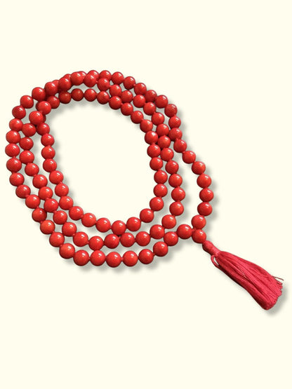 Root Chakra Mala Necklace - Red Mala - buddhist jewelry 