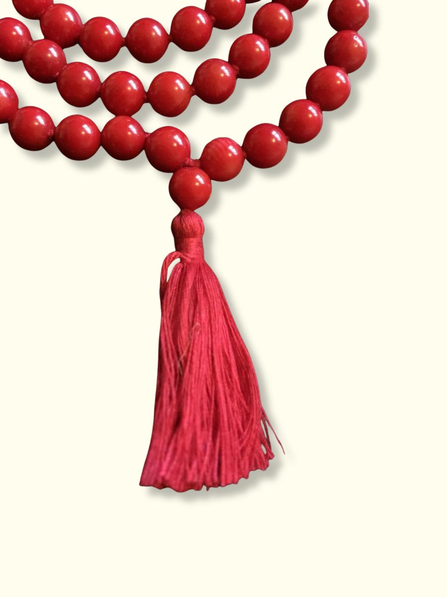 Root Chakra Mala Necklace - Red Mala - buddhist jewelry 