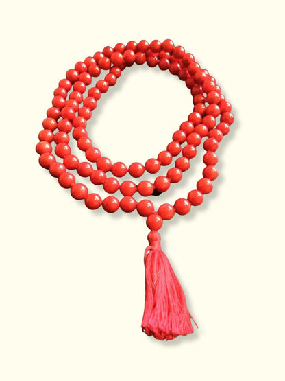 Root Chakra Mala Necklace - Red Mala - buddhist jewelry 