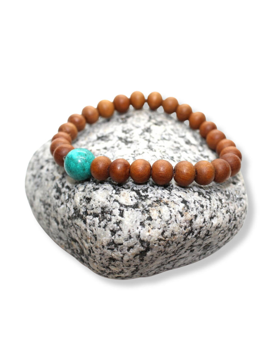 Sandalwood Turquoise Bracelet: Serene Elegance