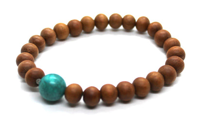 Sandalwood Turquoise Bracelet: Serene Elegance