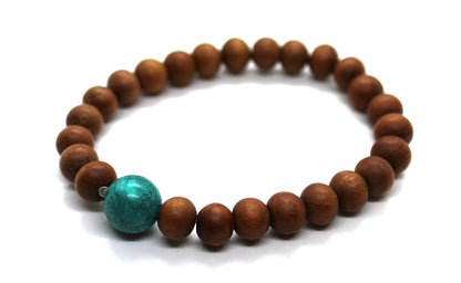 Sandalwood Turquoise Bracelet: Serene Elegance