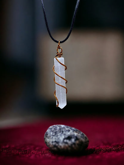 Selenite Copper Healing Pendant