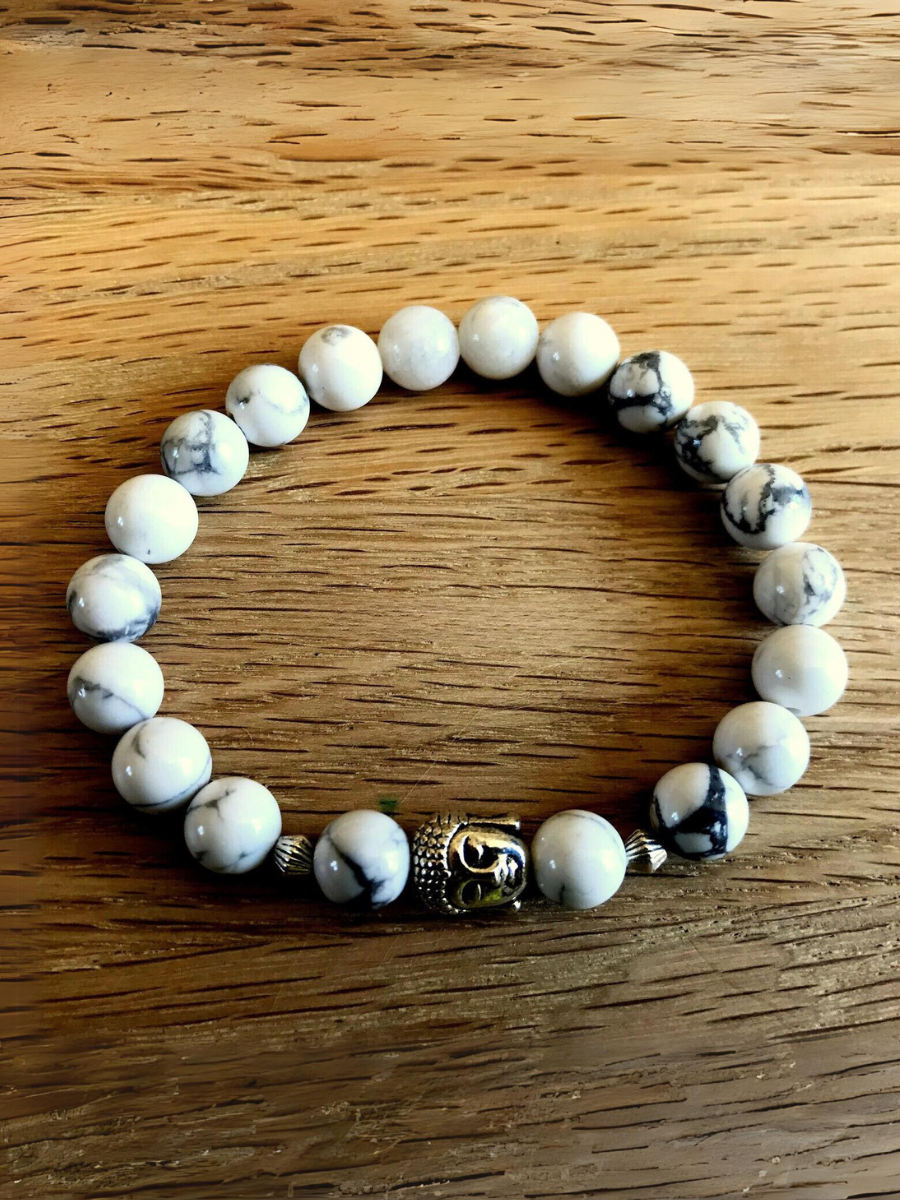 White Howlite Buddha Bracelet