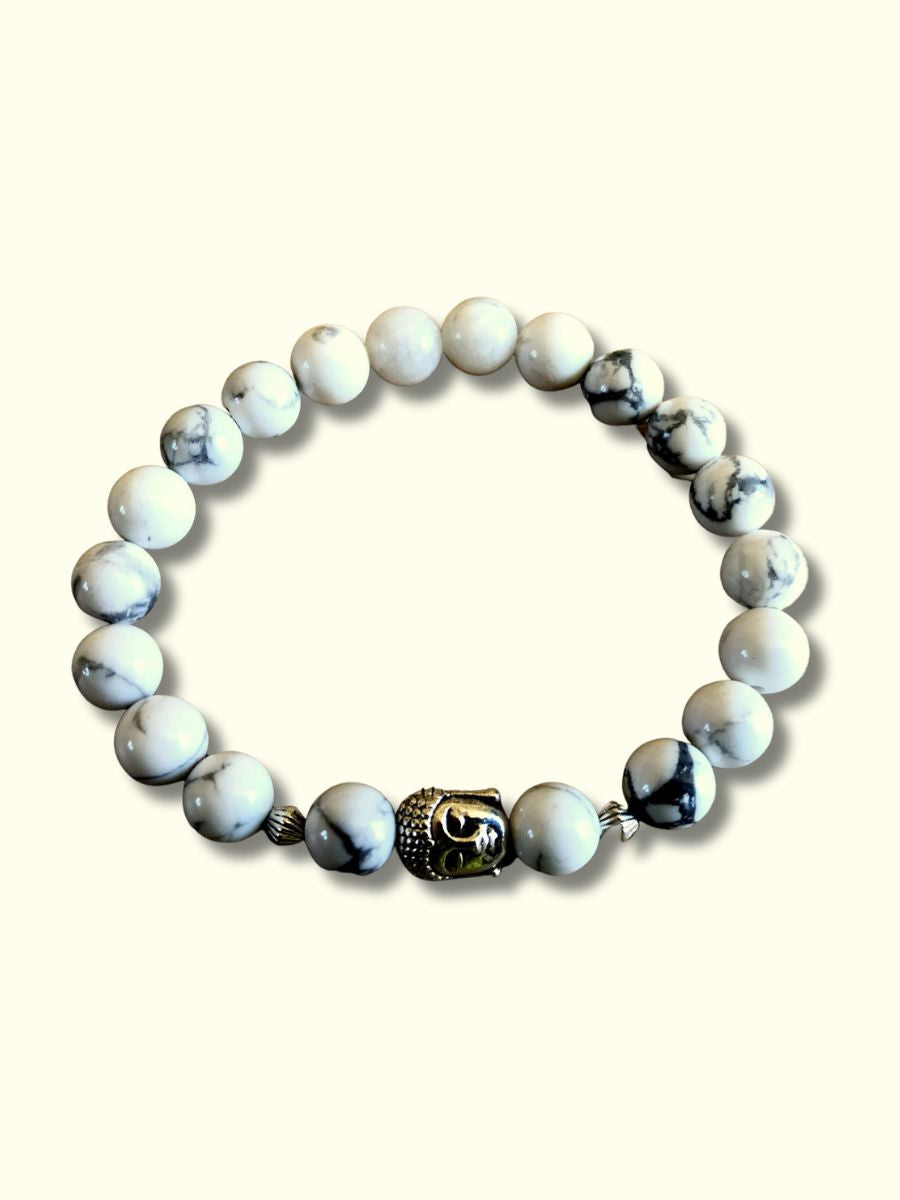 White Howlite Buddha Bracelet