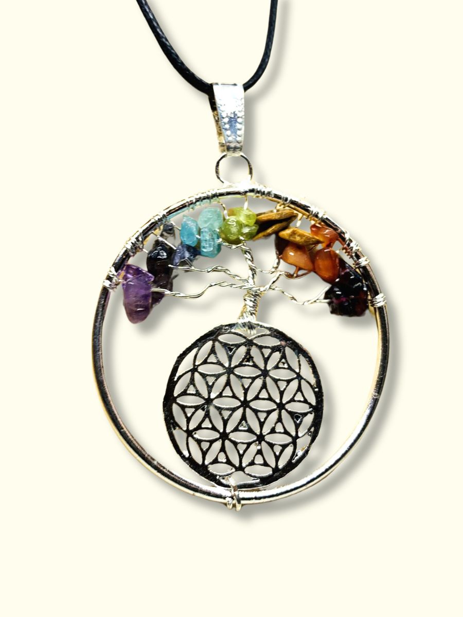 chakra necklace - flower of life pattern 