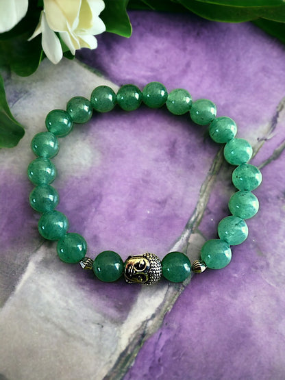 Aventurine Green Beaded Buddha Bracelet