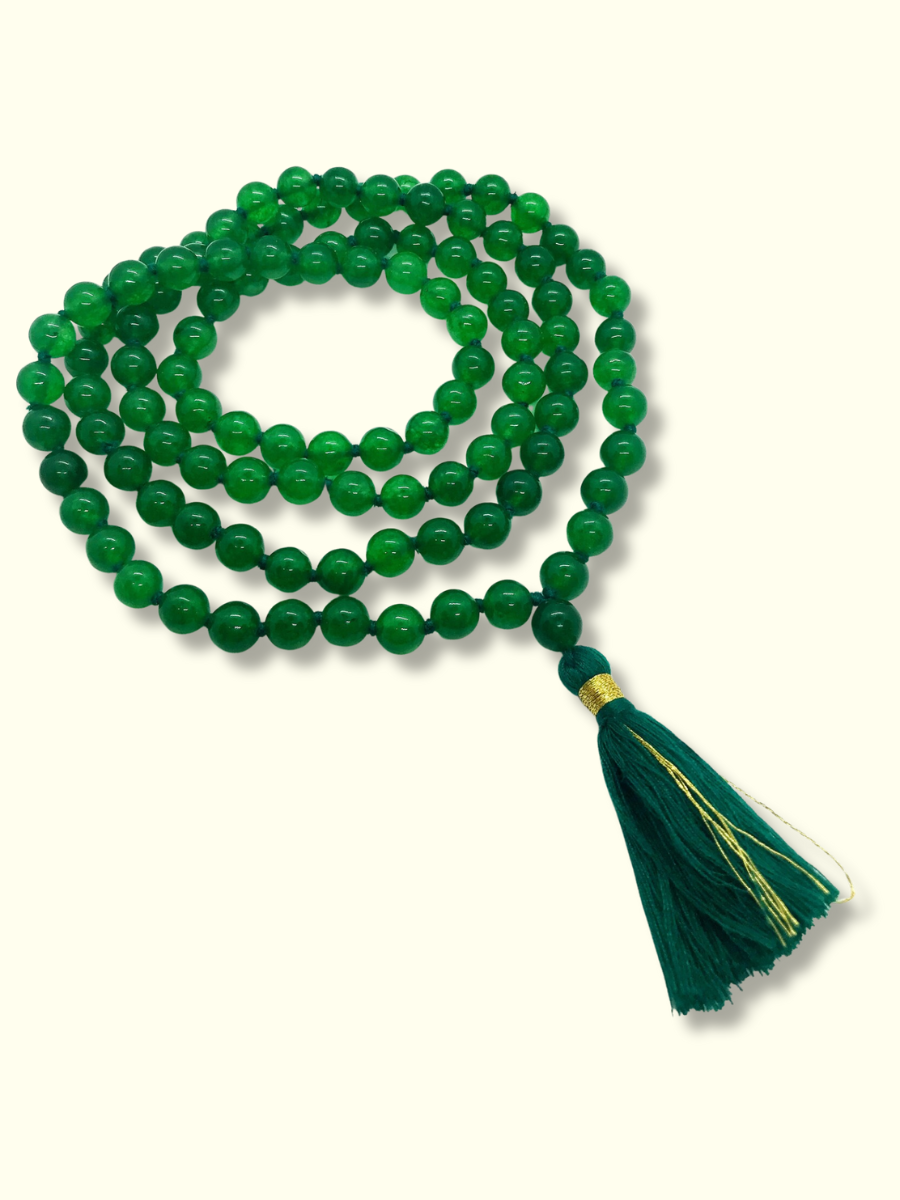 Green Jade Meditation Buddha Mala