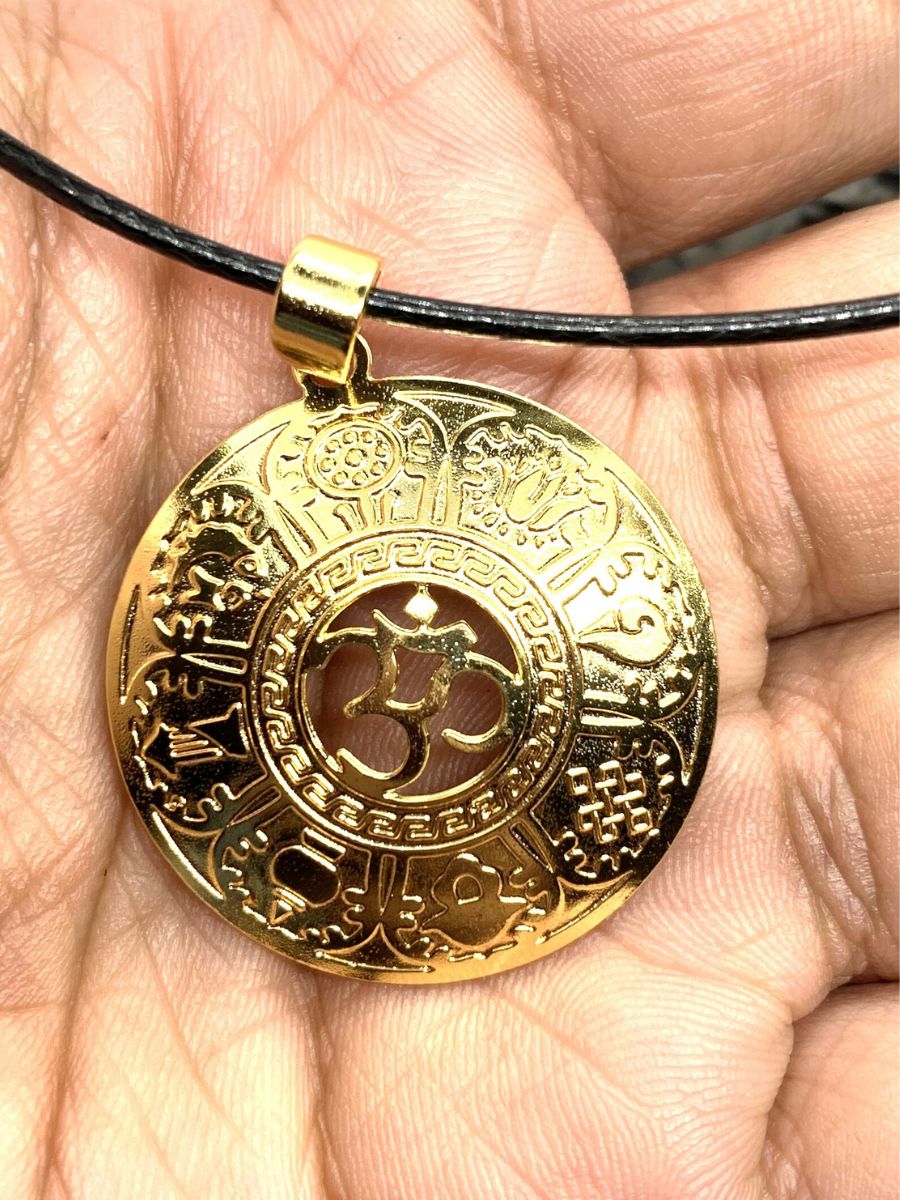 GOLD BUDDHA OM PENDANT NECKLACE