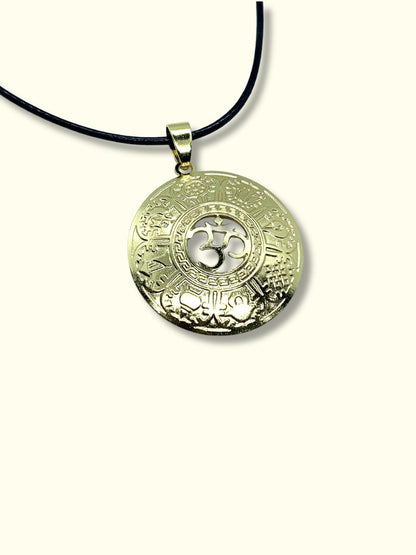 GOLD BUDDHA OM PENDANT NECKLACE