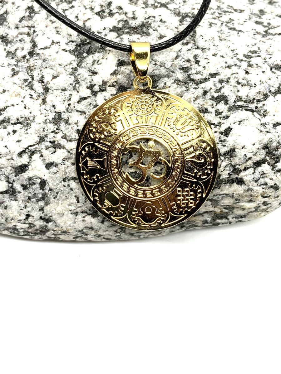 GOLD BUDDHA OM PENDANT NECKLACE