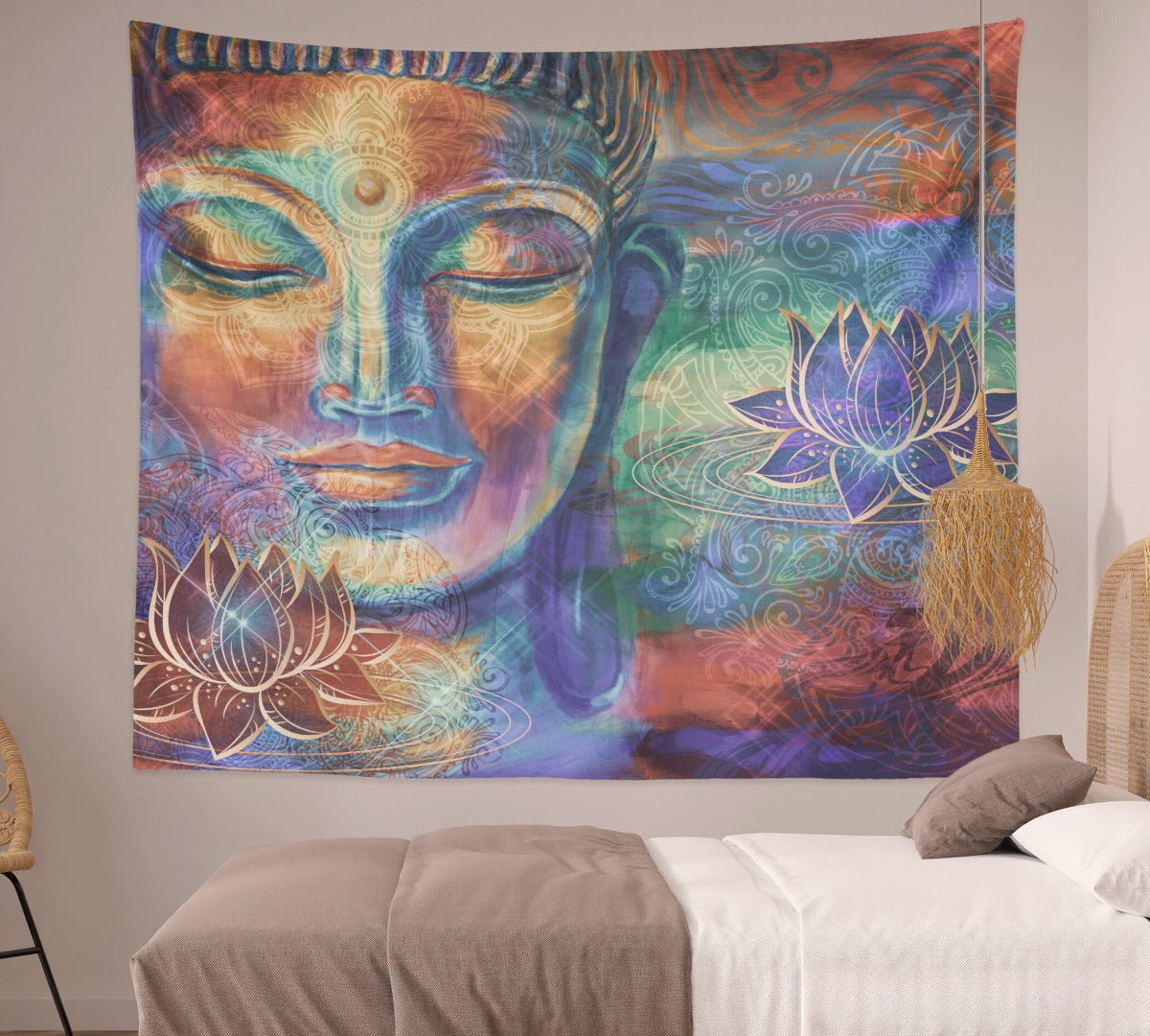 Buddha art -  Tapestry Lotus Flower